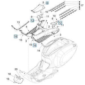 Osłona środkowa - Podnóżek Vespa Sprint 125 4T 3S IE ABS 