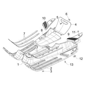 Płyta biegowa Vespa S 2-suwowa niebieska azzurro 244/A
