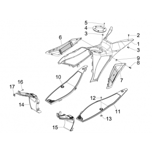 Osłona środkowa - Podnóżek Gilera Runner 50 SP 2010-2017