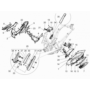 Pokrywa środkowa - Podnóżek Piaggio Beverly 350 E3 Sport Touring 2013-2014