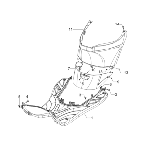 Osłona środkowa - podnóżek Piaggio Zip 50 SP 2006-2013 moonwhite 544