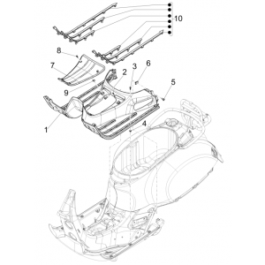 Osłona środkowa - podnóżek Vespa GTS 125 4T E4 ABS 2019 (EMEA)