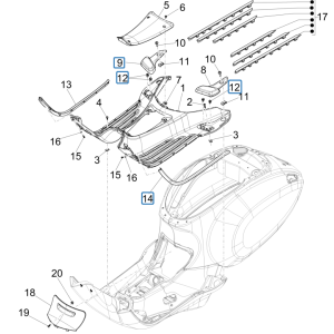 Vespa Sprint 4-suwowy 3-zaworowy footboard (wtrysk euro5 IGET)