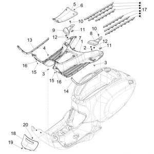 Osłona środkowa - Vespa Sprint 50 4T 3V 2017-2020 cena (EMEA)