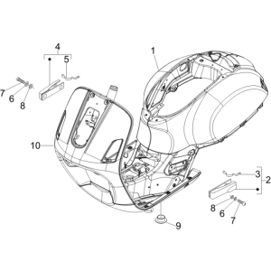 Podwozie/Rama Vespa GTS 250 ie 2005-2009 (z ABS) czerwony smok 894