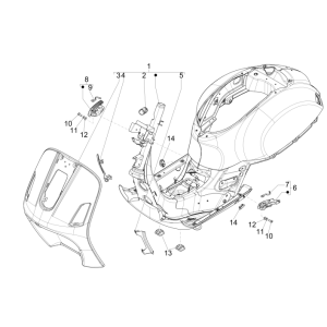 Podwozie/Rama Vespa GTS 300 ie 2008-2016 (z ABS i bez) tytanowy szary 707/C