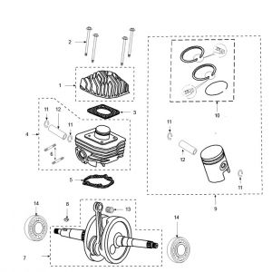 Cylinder Wał korbowy Peugeot Jet force C-tech 2-suwowy