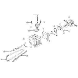 Cylinder-wał korbowy Kymco Agility 16'+ 4t matowy metaliczny srebrny