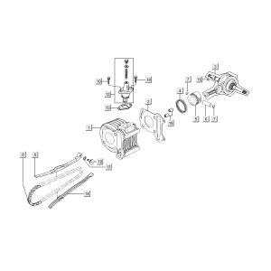 Cylinder 2 Kymco Super 8 Street 4-suwowy czerwony