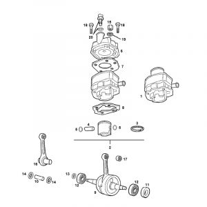 Cylinder wału korbowego Derbi Senda R stary model