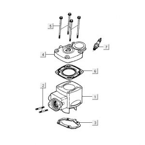 Cylinder Kymco Super9 2t lc om matowy czarno-czerwony