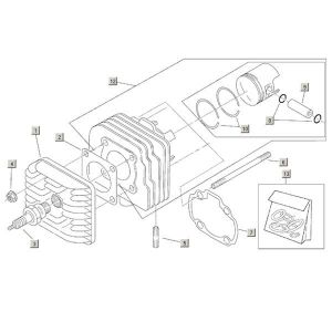 Cylinder+tłok Aprilia Habana 2t (silnik Aprilia) 1999 - 2004