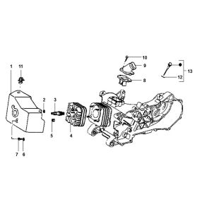 Cylinderhead- Lodówka Piaggio Typhoon 98-2005 2-suwowy