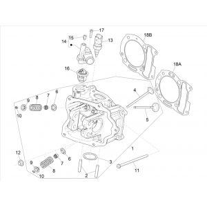 Głowica cylindrów Vespa GTS 300 HPE 4T 4V IE ABS E4 2019 (EMEA)