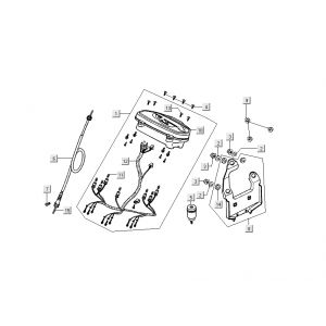 kabla licznika kabla Kymco Dink LC 2-suwowy srebrny