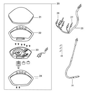 Kokpit-Teller Wangye HT50QT-12 srebrny