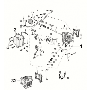 Cylinder - głowica cylindra - wałek rozrządu Peugeot Kisbee 4-suwowy Euro 5