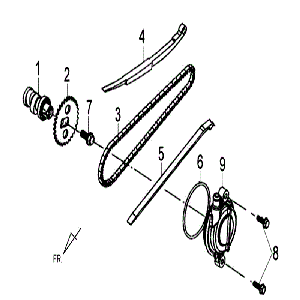 Pokrywa głowicy cylindra CamChain Sym Orbit II (WH8018P) biała