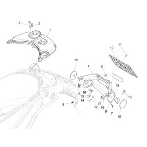 Błotnik tylny Vespa Sprint 2-suwowy czarny lucido 94