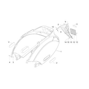 Szyba boczna Piaggio Zip 2000 2-suwowy AC matowy czarny 168