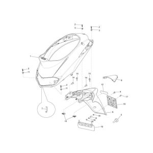 Pod spoiler Piaggio Liberty 4-suwowy biały 595