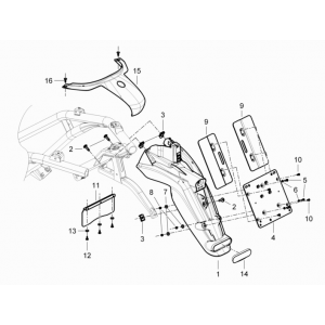 Osłony tylne - Błotnik Piaggio Beverly 350 E3 Sport Touring 2013-2014 czarny 94