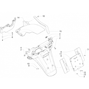 Osłony tylne - Błotnik Piaggio MP3 500 LT Business 2014-2016