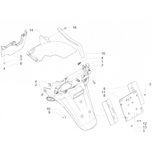 Osłony tylne - Błotnik Piaggio MP3 500 LT Sport 2014-2016