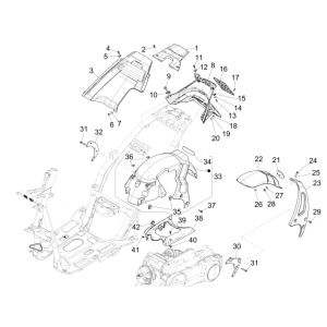Osłony tylne - Błotnik Piaggio NRG Power DD 2007-2017 biały 544