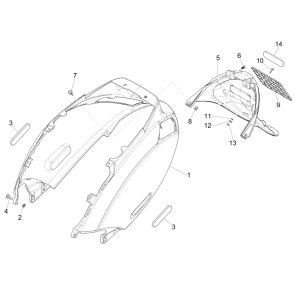 Osłony tylne - Błotnik Piaggio Zip 50 SP 2006-2013 moonwhite 544