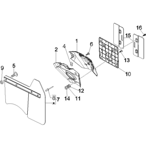 Pokrywy tylne Vespa GTS 250 ie 2005-2009 (z ABS) żółty 928
