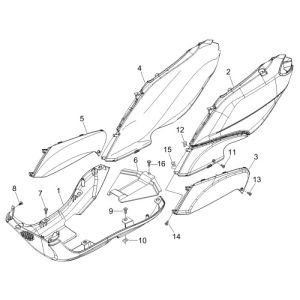 Pod spoiler Piaggio Fly 2-suwowy niebieski siderale 280