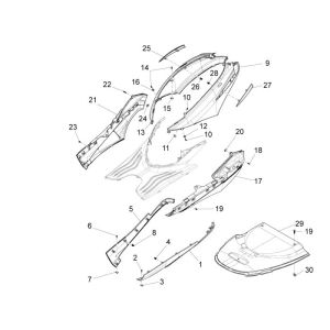 Pod spoiler Piaggio New Fly 4-suwowy 4-zawór czerwony 854a