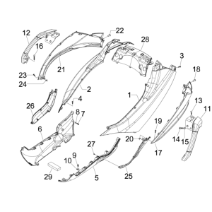 Osłony boczne - Spoiler Piaggio MP3 300LT Sport 2009-2014 czarny konkurencja 98/A