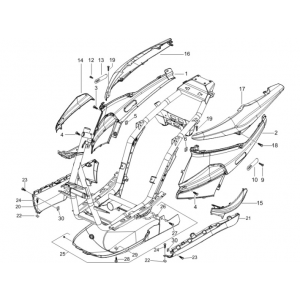 Osłony boczne - Spoiler Piaggio NRG Power DD 2007-2017 biały 544