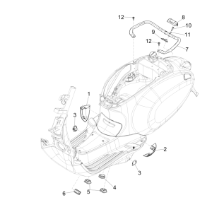 Uchwyt do pakowania - Sideskirts Vespa Sprint 4-suwowy 3-zaworowy (euro5 wtrysku IGET)