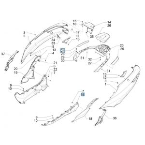 Osłony boczne - Spoiler Piaggio MP3 300 ie E4 LT BUSINESS - SPORT NOABS-ABS 2016 - 2018 (EMEA)