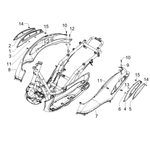 Osłony boczne Piaggio Beverly 500 E3 2007-2012 szary 780/A