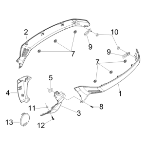 Osłony boczne Vespa GTS 250 ie 2005-2009 (z ABS) żółte 928