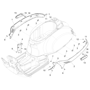 Osłony boczne Vespa GTS 300 czyli 2008-2016 (z ABS i bez) niebieskie 261/A