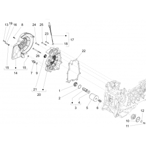 Pokrywa magnetyczny filtr oleju koła zamachowego Vespa Sprint 125 4T 3V IE ABS