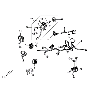 Wiązka przewodów - Wyłącznik zapłonowy - Cdi Unit Sym Orbit II (WH8018P) biały