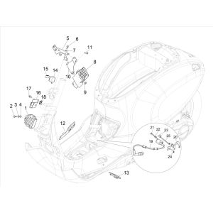 Vespa Sprint 4-suwowe 3-zaworowe części elektryczne (wtrysk euro5 IGET)