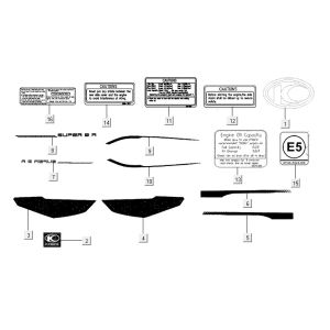 Emblem stripe Kymco Super8 R E5 MAT ZWART