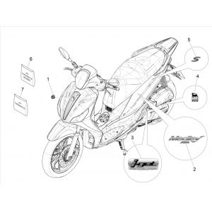 Emblematy Piaggio Medley 125 4T IE ABS E4 2016-2019 (EMEA)