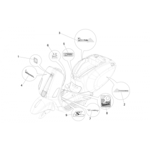 Emblematy Vespa Primavera 4-suwowy 3-zaworowy (euro4 wtrysku iget)