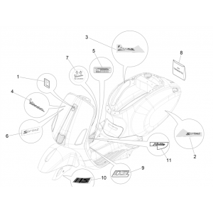 Emblematy Vespa Sprint - Emblemy Vespa Sprint 4-suwowe 3-zaworowe euro4