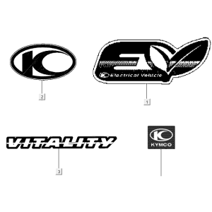 Kymco E-Vitality Emblem Naklejki