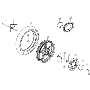 Koło przednie Kymco Agility 16+ 4T 150I E4
