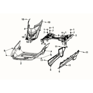Panel podłogowy/pokrywa środkowa Sym E-XPRO 45KM/H 2020-2021